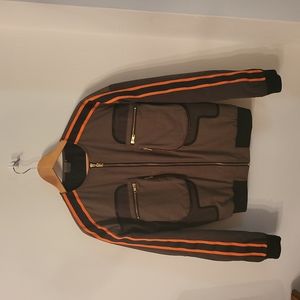 P. E NATION jacket.  Size XS, oversized. Dark green with bright  orange  lines .